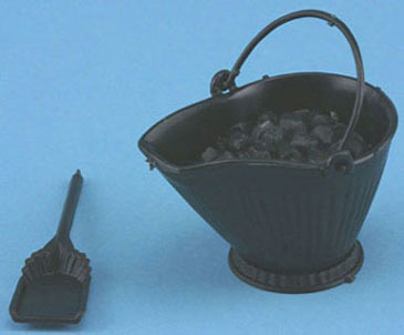 Coal scuttle with shovel &amp; coal