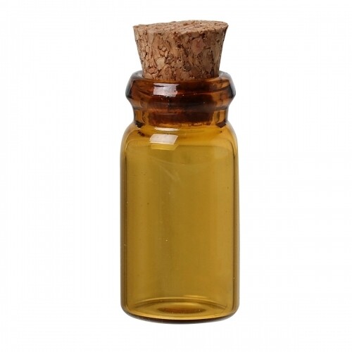 Glass Jar with Cork - Amber
