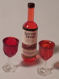 Wine Bottle &amp; Two Glasses