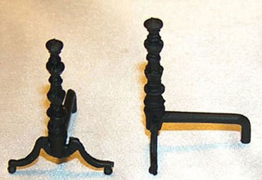 Fireplace Andirons, Long, Black