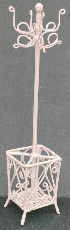 White Wire Coat Rack/Umbrella Stand