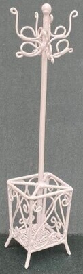 White Wire Coat Rack/Umbrella Stand