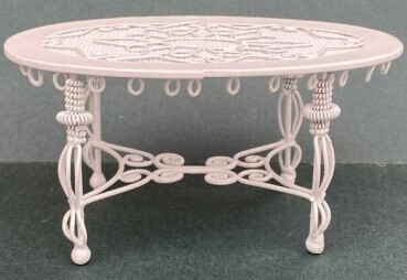 White Wire Table - Oval