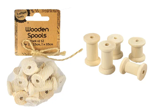 Wooden Spools  - 12 pack