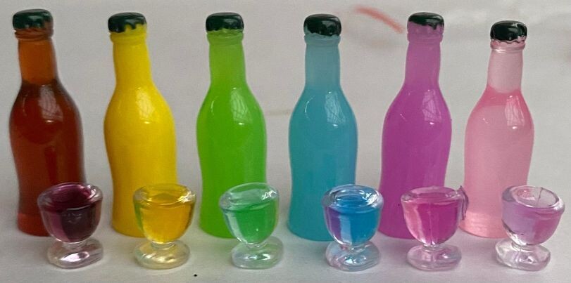 Set of 6 Bottles &amp; 6 Glasses
