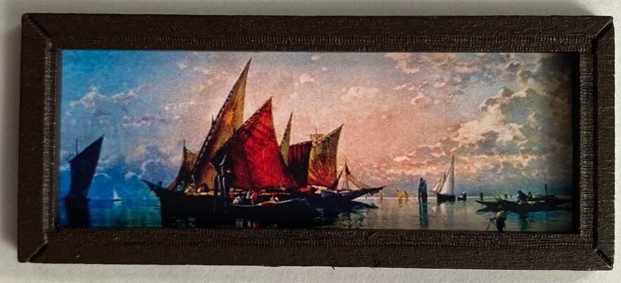 Painting - Boats in red shades