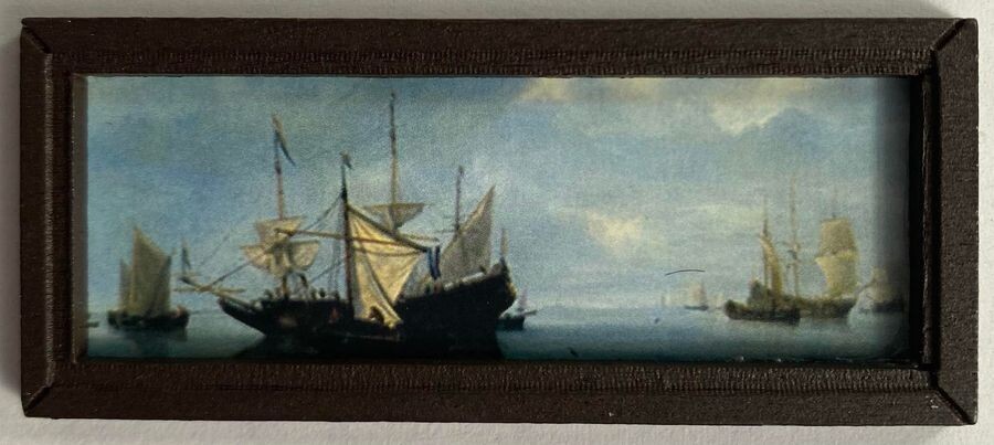 Painting - Boats in blue shades