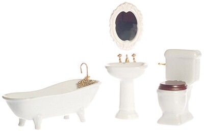 Porcelain Bathroom Set - 4 Piece