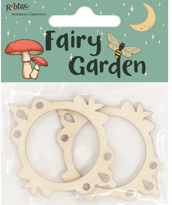 Wooden Frames, Round with Decoration- 2 pack