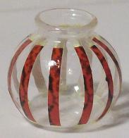 Glass Bowl with Red Stripes