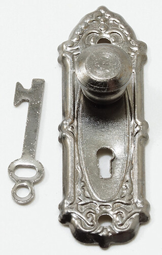 Opryland Door Handle Set with Key, 2/Pk, Pewter