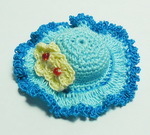 Ladies Knitted Hat - Style 2, Colour: Blue