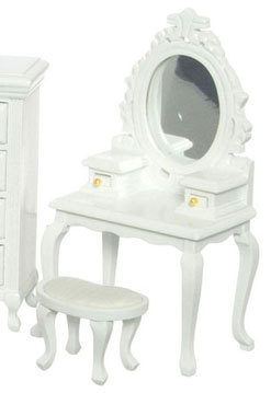Vanity with Stool - White
