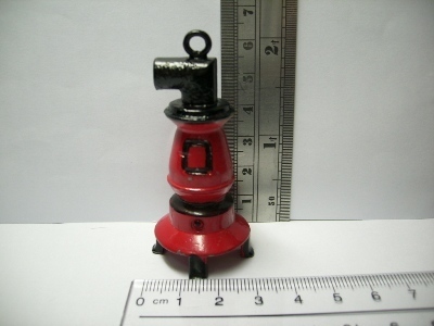 Red Pot Belly Stove