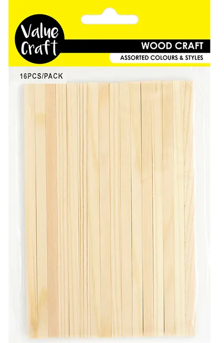 Wooden  Square Sticks  - 16 pack