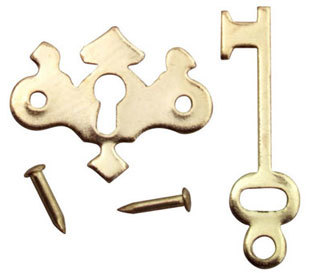 Chippendale Key Plate with Key and Nails