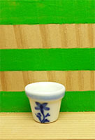 Flowerpot, Blue Flower Design