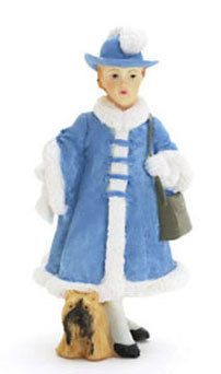 Girl in Blue Coat with Dog (resin)