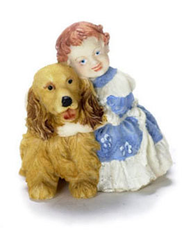 Little Girl with Dog (resin)