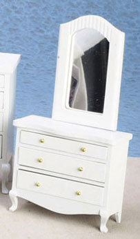 Low Dresser with Mirror - White