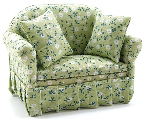 2 Seater Sofa -  Green Floral
