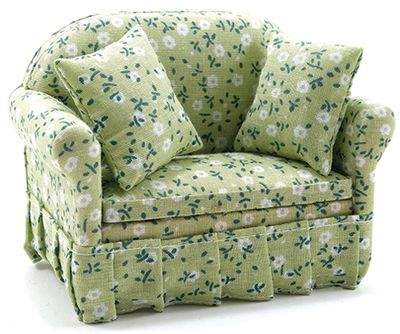 2 Seater Sofa -  Green Floral