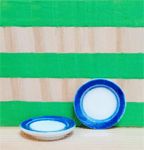 Plate with Blue Edging