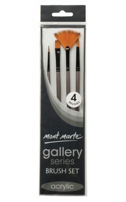 Gallery Series Brush Set Acrylic 4 pce
