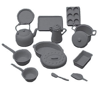 Chrysnbon Cookware Kit, Black, 14 Pieces