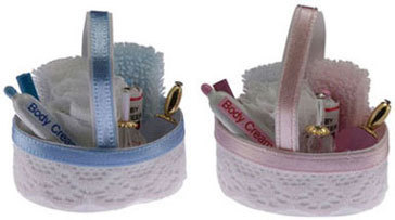 Bathroom Accessories in Basket