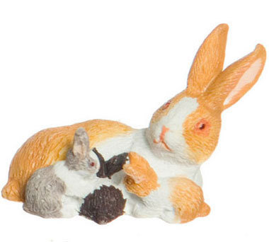 Mother Rabbit with Babies - Orange