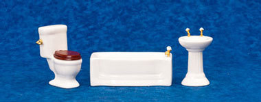 Porcelain Bathroom Set - 3 Piece