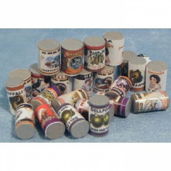 Old Fashioned Grocery Cans (round) - 24 Pieces