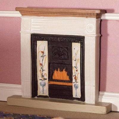 White Victorian Fireplace (Resin)