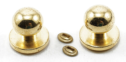 Door Knob with Keyhole, 4/Pk, Brass