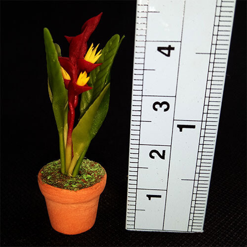 Potted Flower - Crimson/Yellow