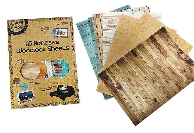 A5 Adhesive Woodlook Sheets