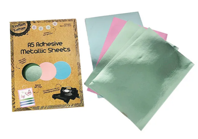 A5 Adhesive Metallic Sheets - Pastel