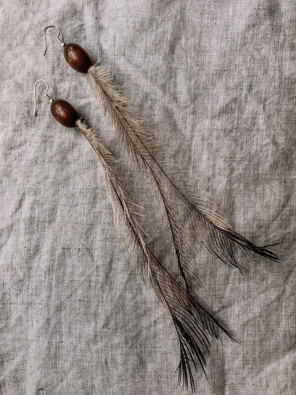 Emu feather Earrings