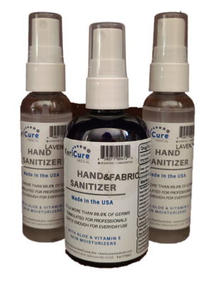 COMBO 2 Pack Lavender Hand Sanitizer PLUS 4oz Fabric Spray