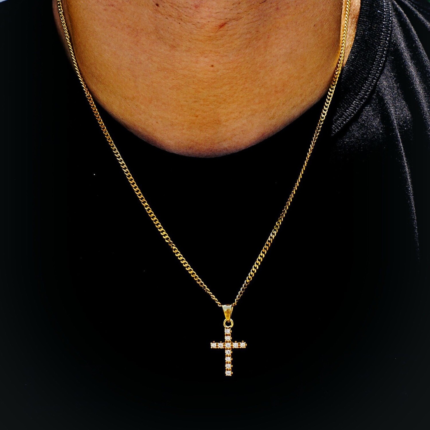 Tip Cross Steel Micro Necklace Hip Hip