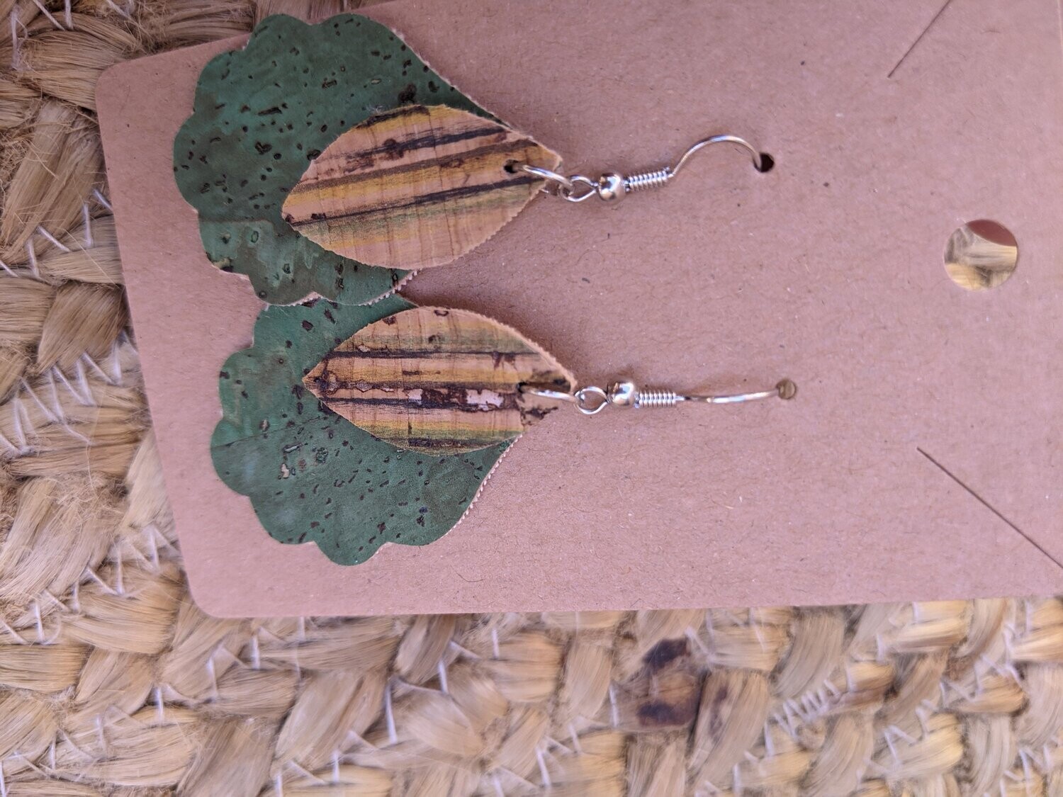 Handmade Layered Cork Earrings