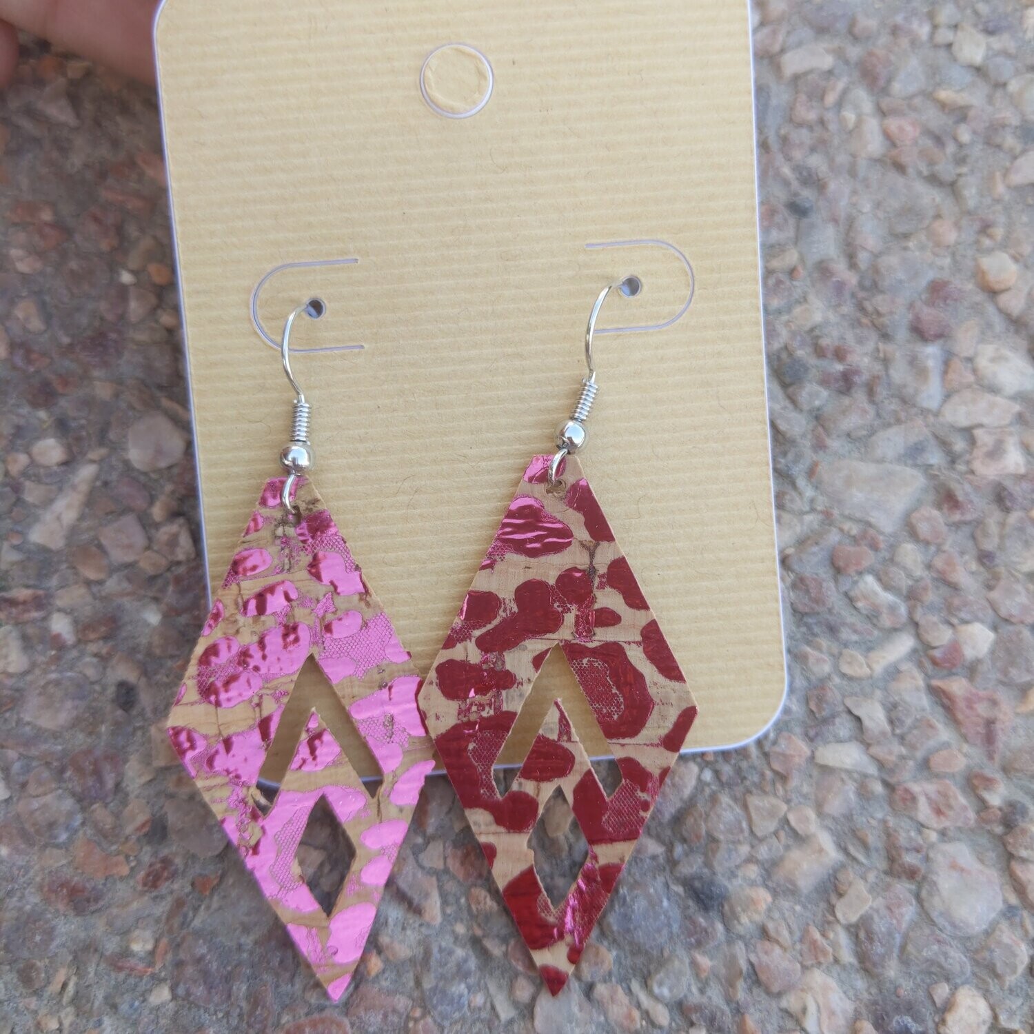 Handmade Metallic Faux Leather Earrings