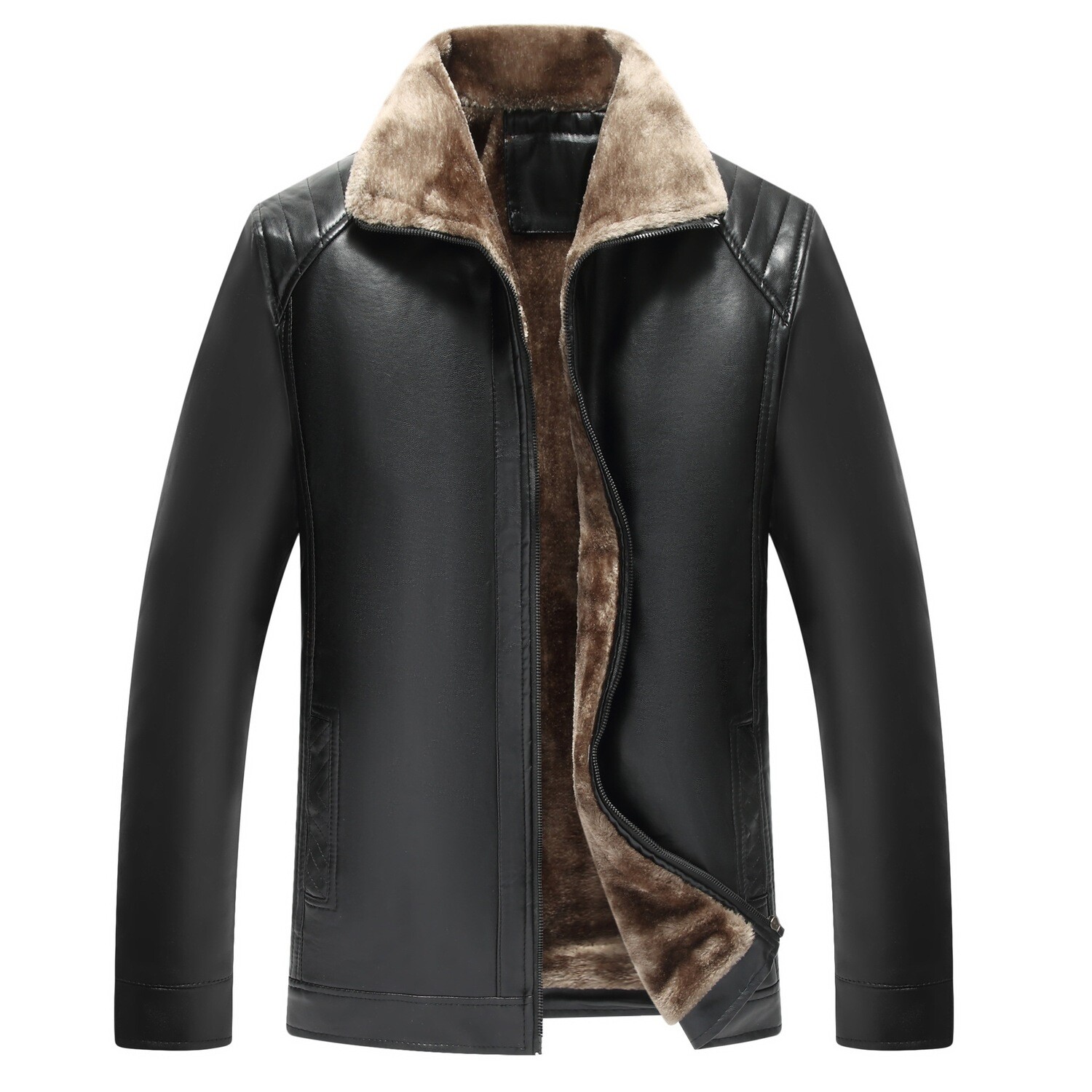 Mens Leather Fur One Leather Jacket