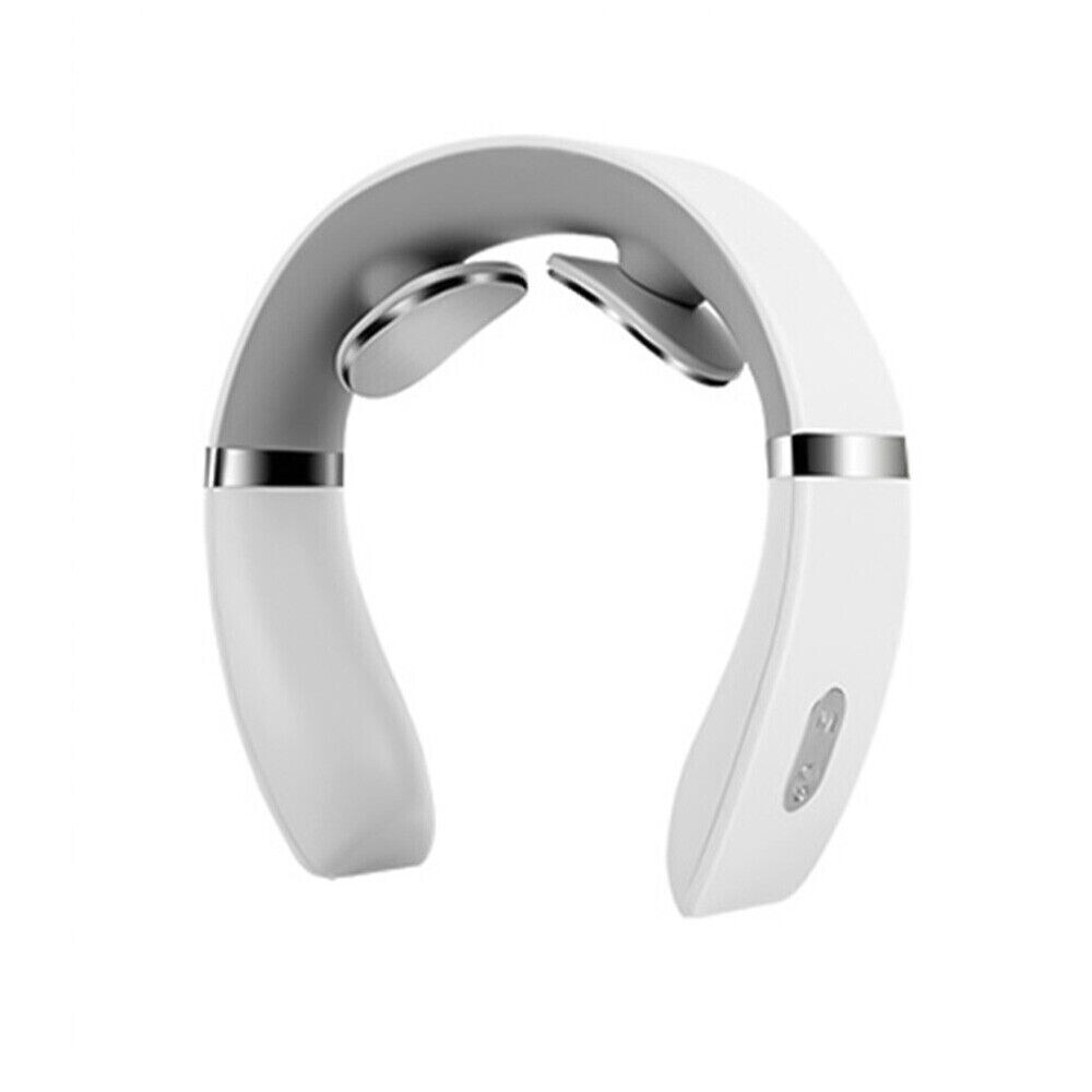 Neck Massager Head Relax Muscle Vibration Massage USB Charging Electric Therapy, Color: White 2 heads, Specifications: Battery