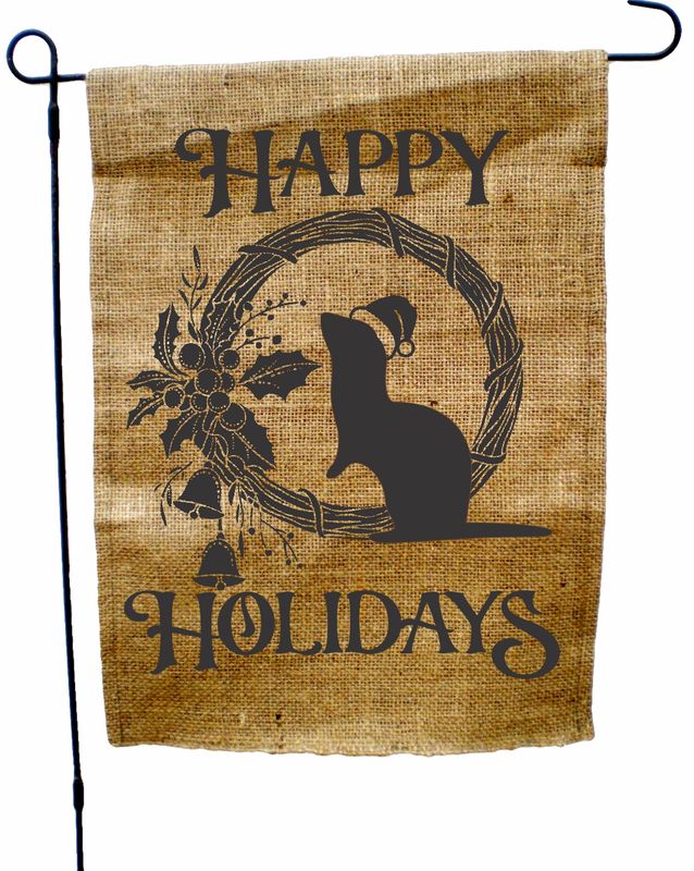 Happy Holidays -Burlap Garden Flag (1 left)