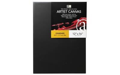 ART ADVANTAGE ARTIST CANVAS VISUAL EDGE 12X16 Black