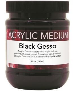 ART ADVANTAGE ACRYLIC MEDIUM Black Gesso 8oz