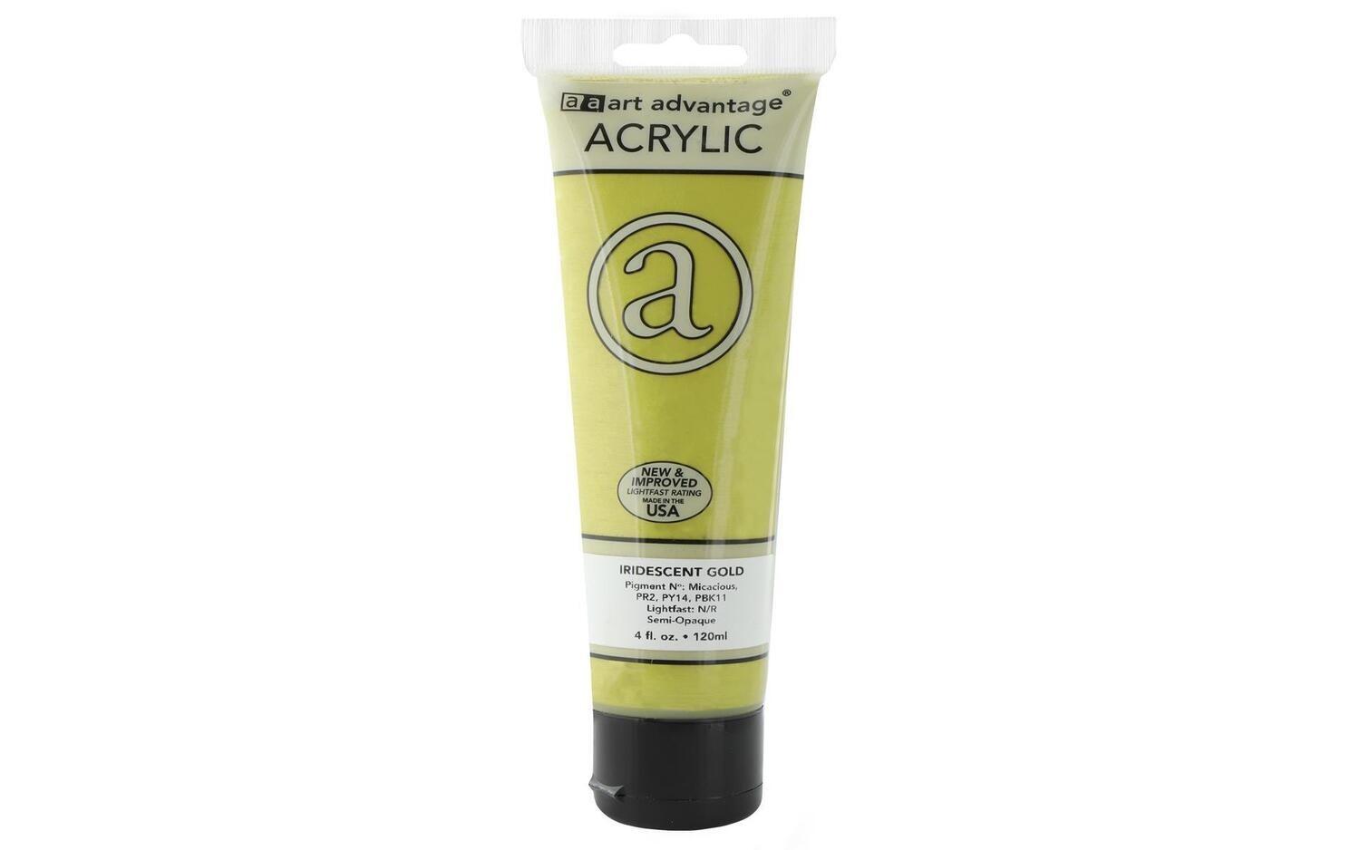ART ADVANTAGE ACRYLIC PAINT 4oz Iridescent Gold