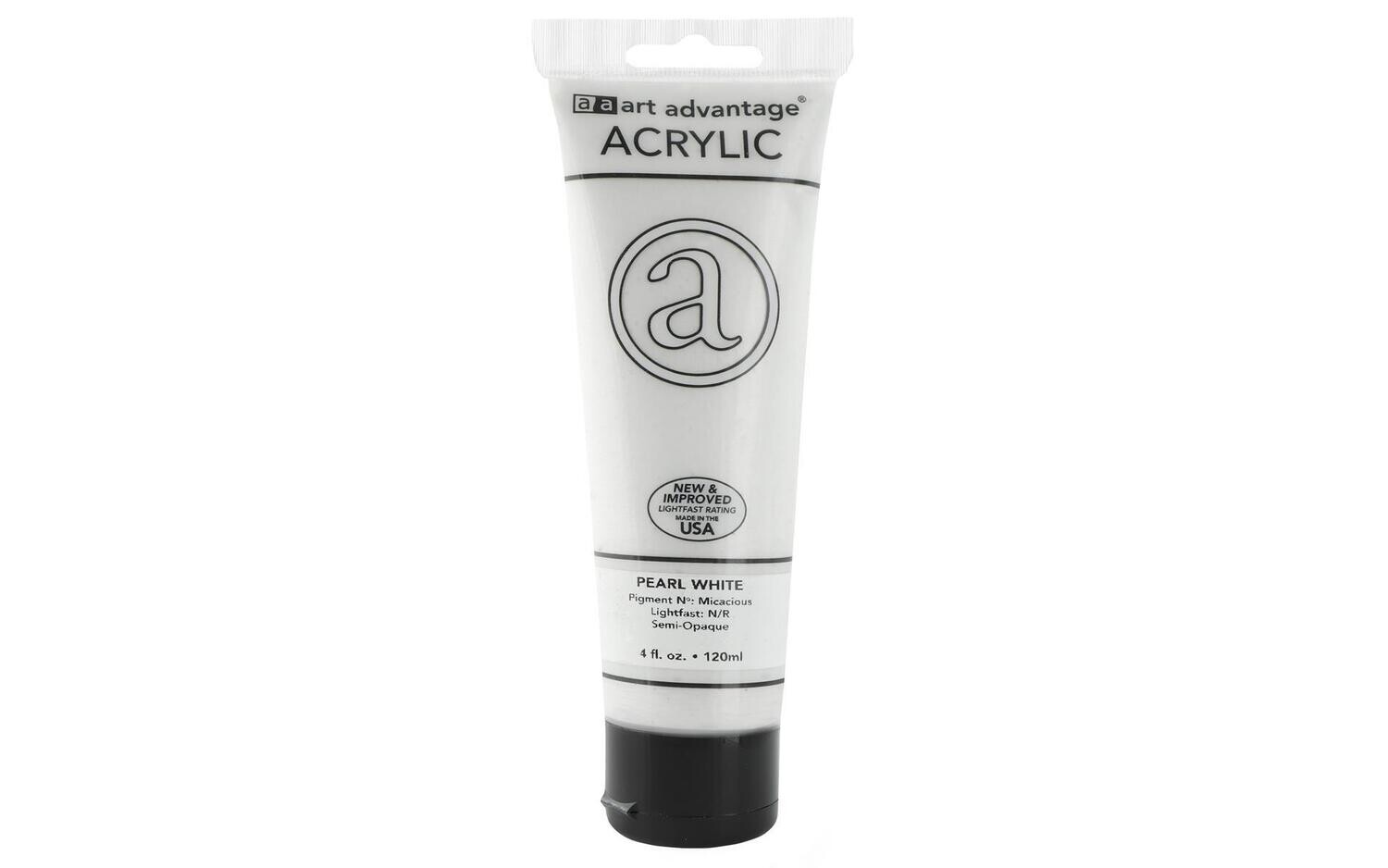 ART ADVANTAGE ACRYLIC PAINT 4oz Pearl White